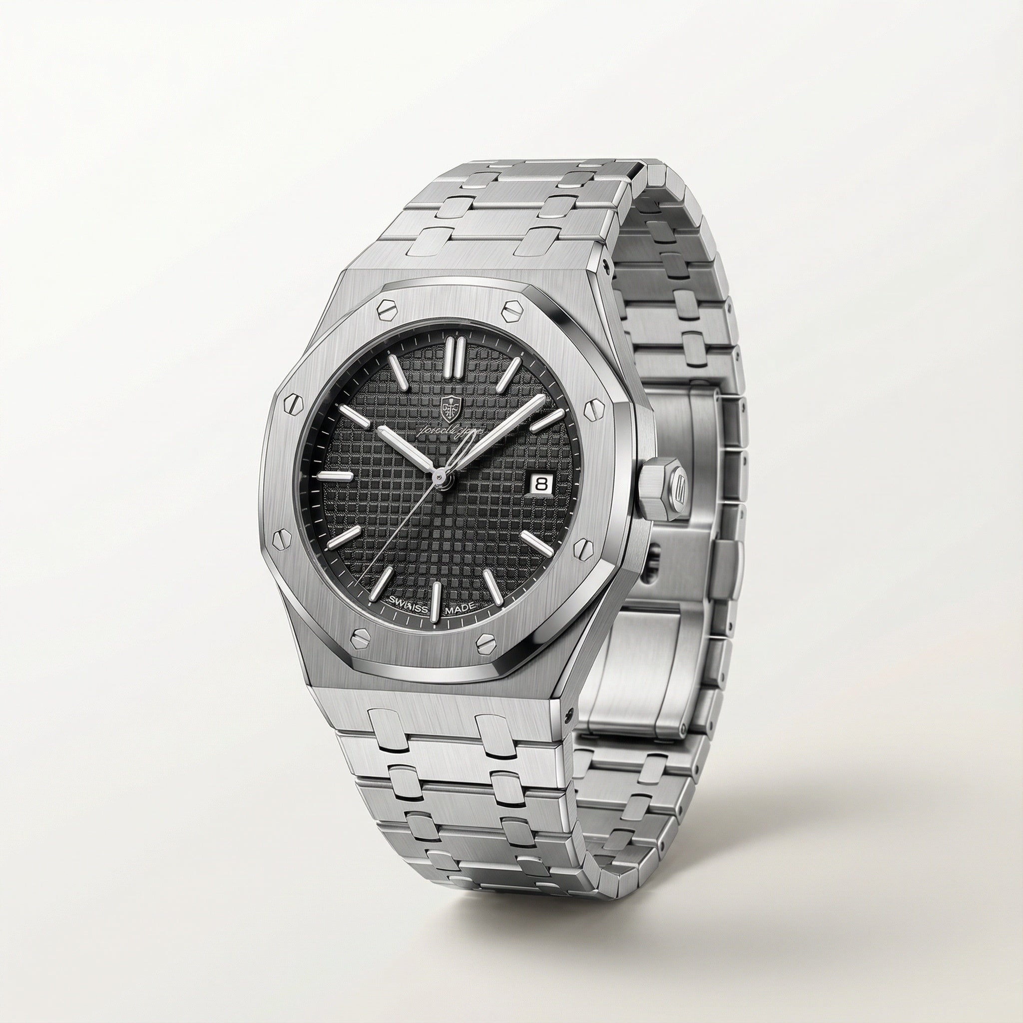 Reloj de hombre – Cristal de zafiro, caja de acero inoxidable y resistente al agua 5 ATM
