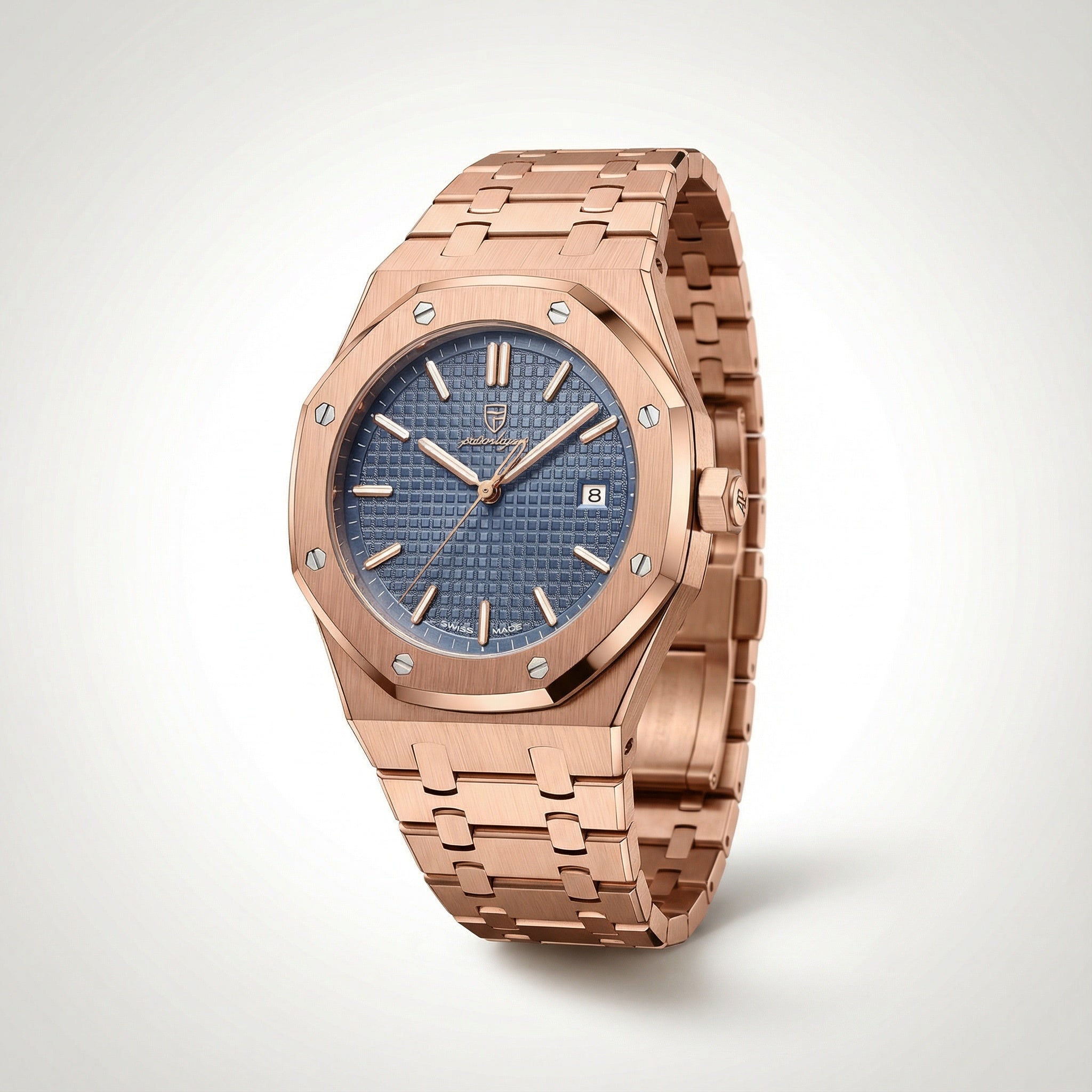 Reloj de hombre – Cristal de zafiro, caja de acero inoxidable y resistente al agua 5 ATM
