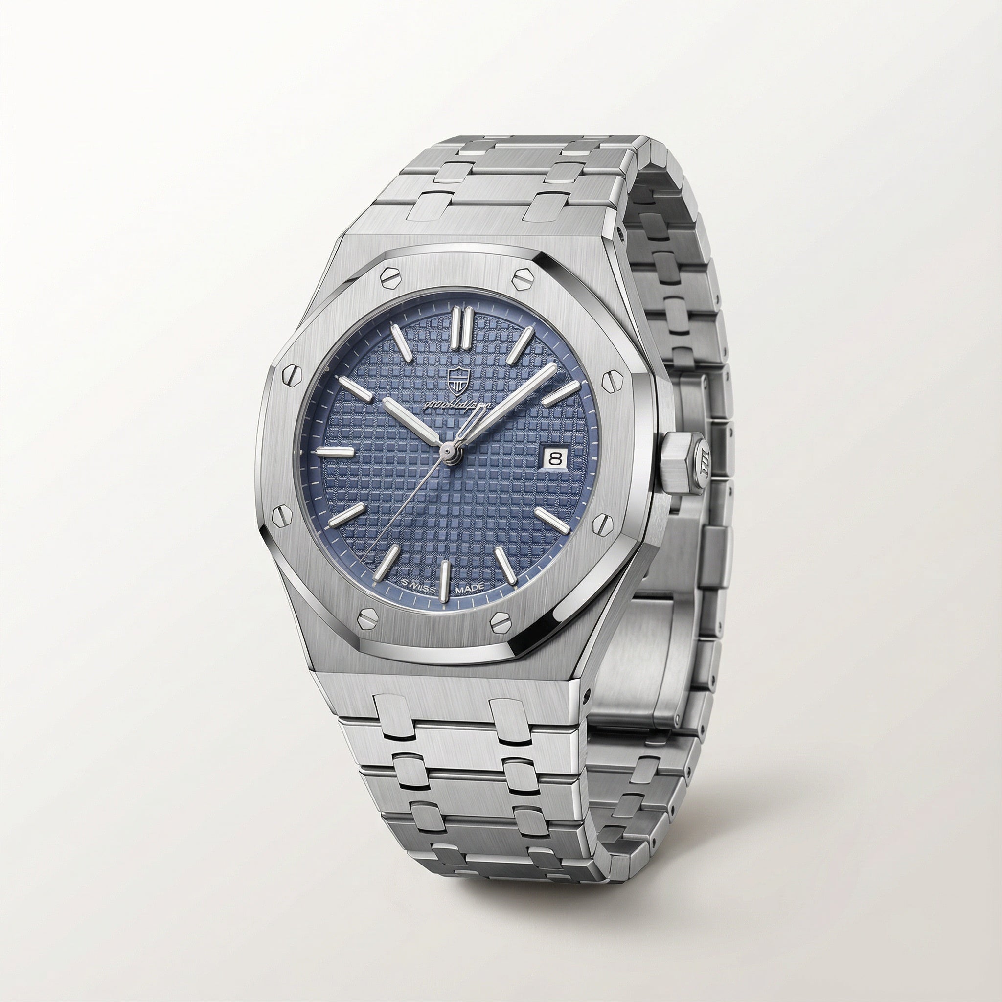 Reloj de hombre – Cristal de zafiro, caja de acero inoxidable y resistente al agua 5 ATM