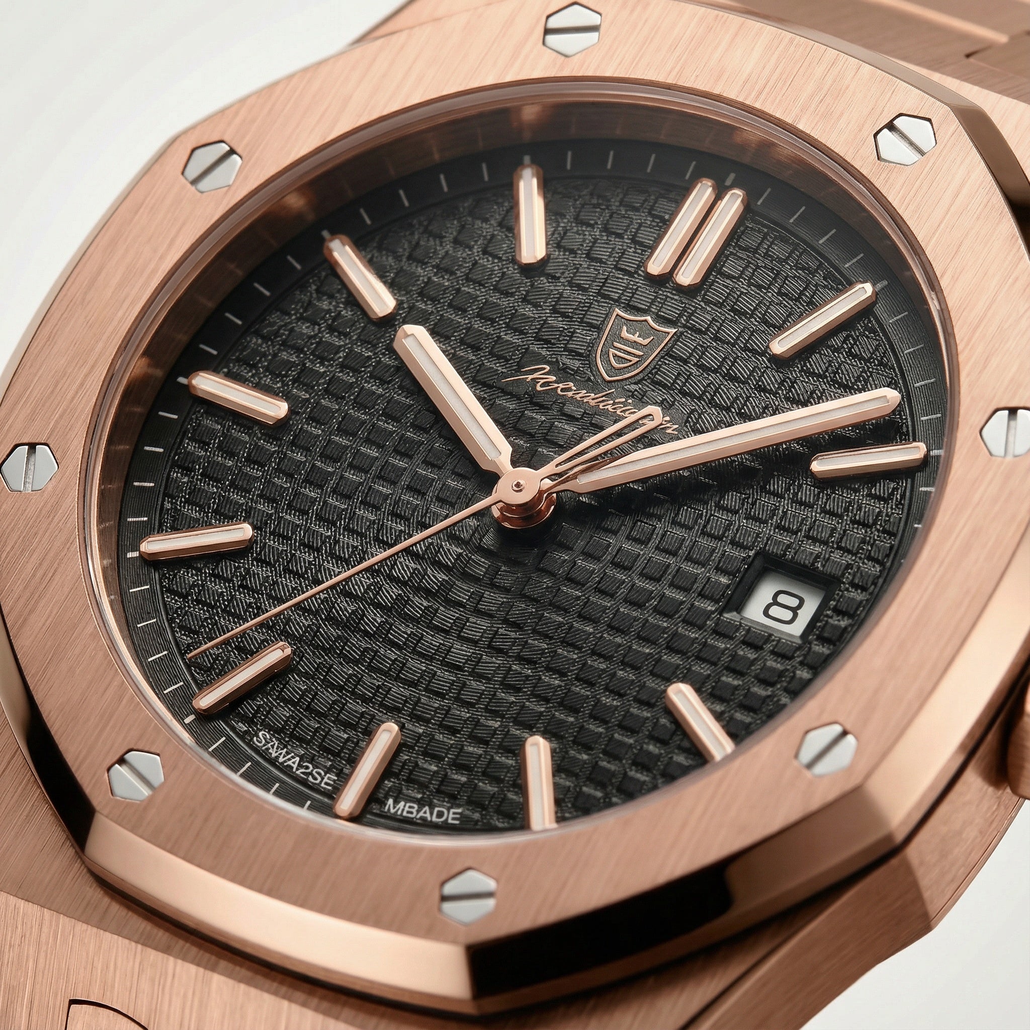 Reloj de hombre – Cristal de zafiro, caja de acero inoxidable y resistente al agua 5 ATM
