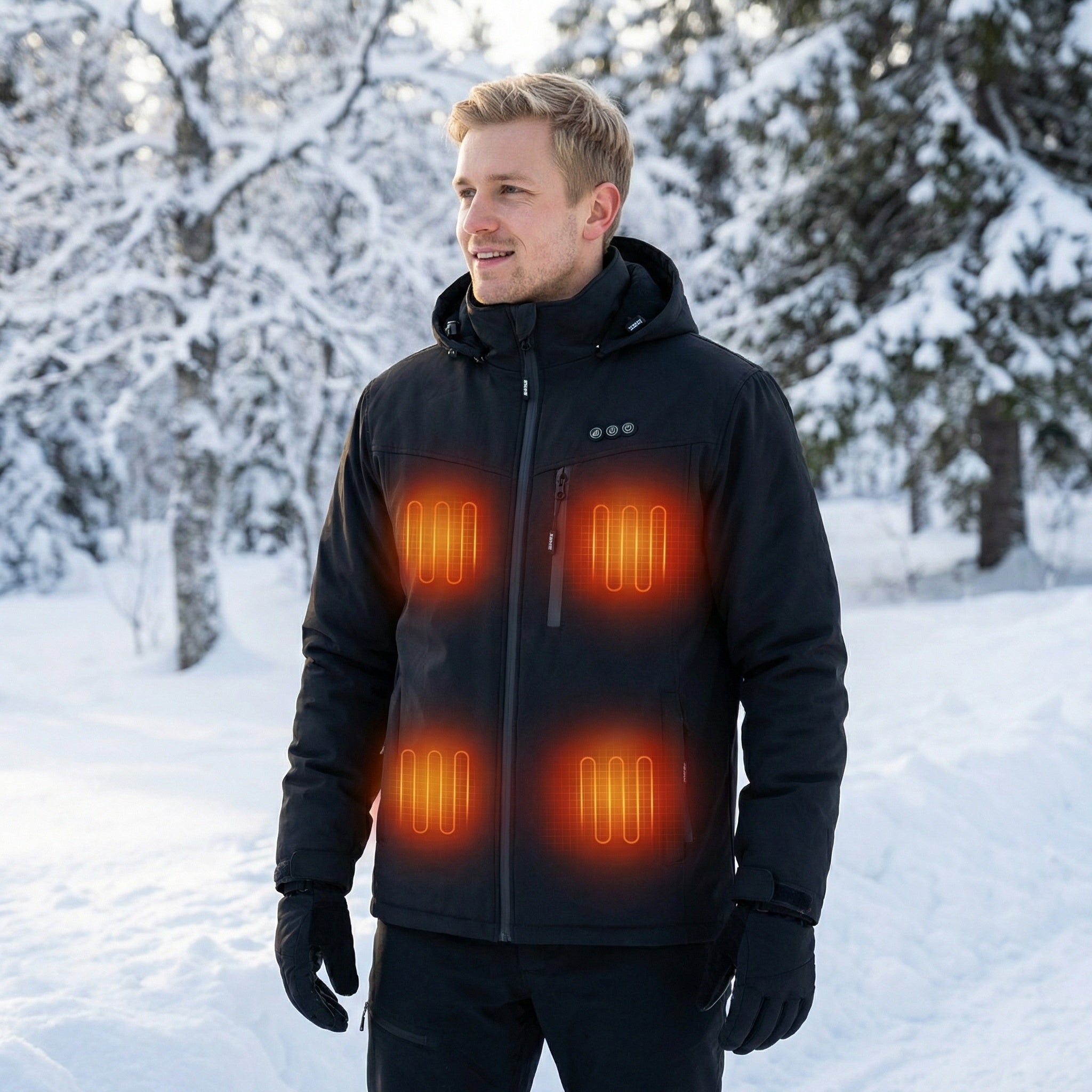 Heren Verwarmde Jas – Oplaadbare Winterjack met 8 Warmtezones
