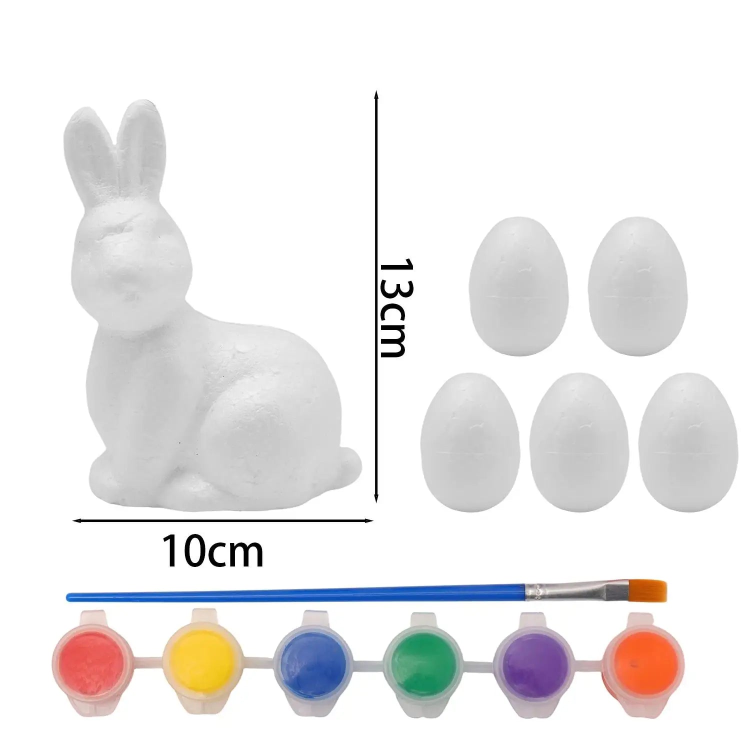Creatief Schuim Ei-Schilderpakket voor Kinderen met 6 Kleuren Verf 6