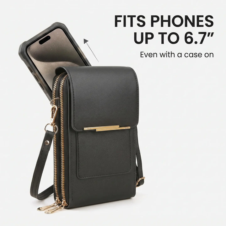 Crossbody Telefoontas met RFID-beveiliging | Waterdichte touchscreen-portemonnee | Verstelbare schoudertas voor smartphones tot 6,7 inch | Sansoti 4