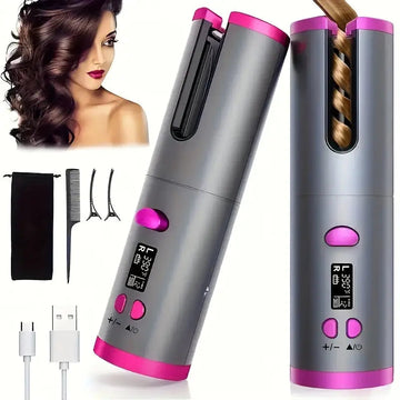 GlamCurl Fer à Boucler Automatique Sans Fil – Rechargeable & Réglable