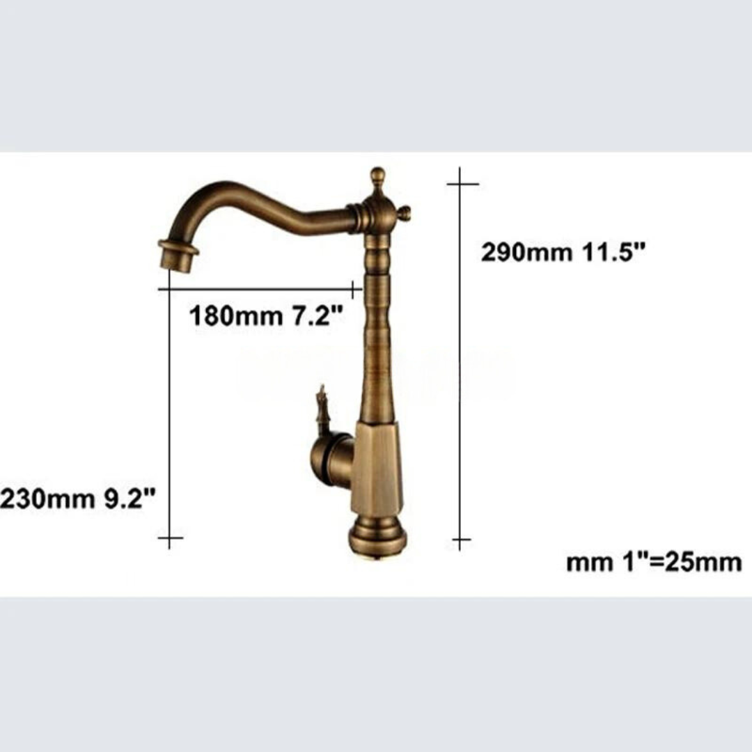 Goldura Vintage Keukenkraan Goud – 360° Draaibaar & Luxe Design