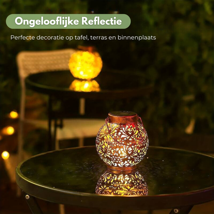 Solira – Zonnelantaarn Sterrenpatroon LED &amp; Waterdicht – Tuin &amp; Buiten VestraGear