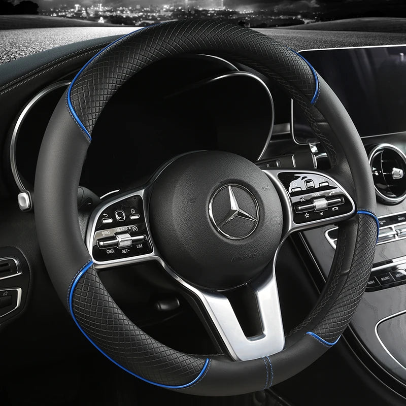 CARLUX – Premium steering wheel cover made of artificial leather with diamond pattern Vestragear