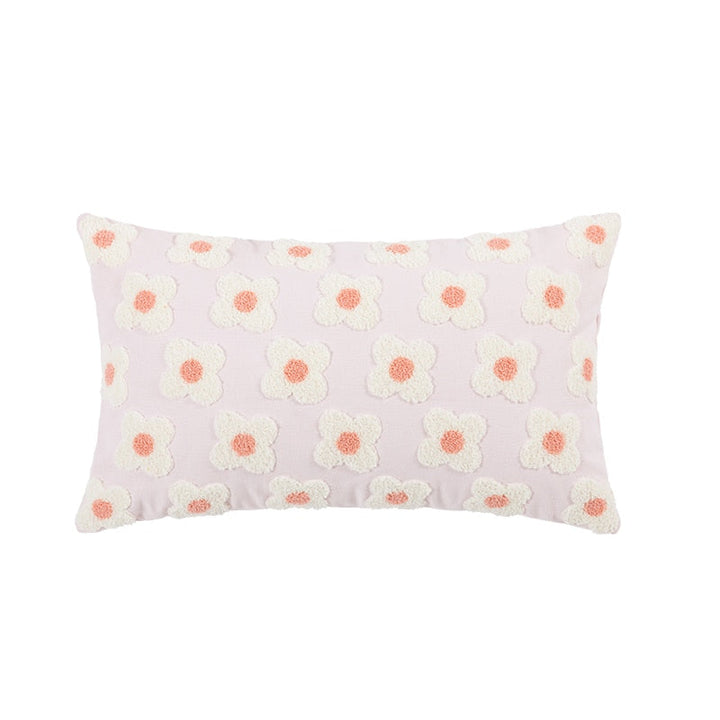 Floriva Daisy Funda de Cojín – Algodón Bordado con Motivo Floral en Varios Colores