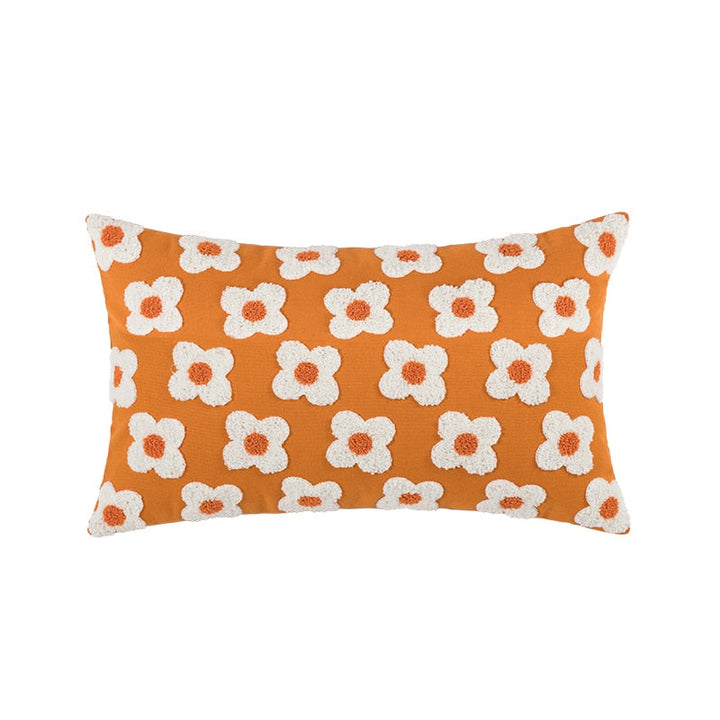 Floriva Daisy Funda de Cojín – Algodón Bordado con Motivo Floral en Varios Colores