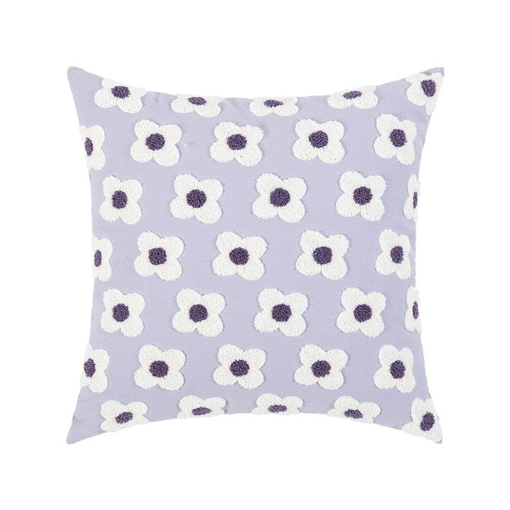 Floriva Daisy Funda de Cojín – Algodón Bordado con Motivo Floral en Varios Colores