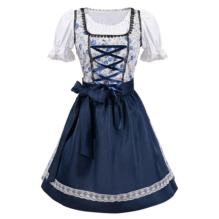 AlpenLiebe – Dirndl midi en coton avec tablier – Élégant &amp; traditionnel