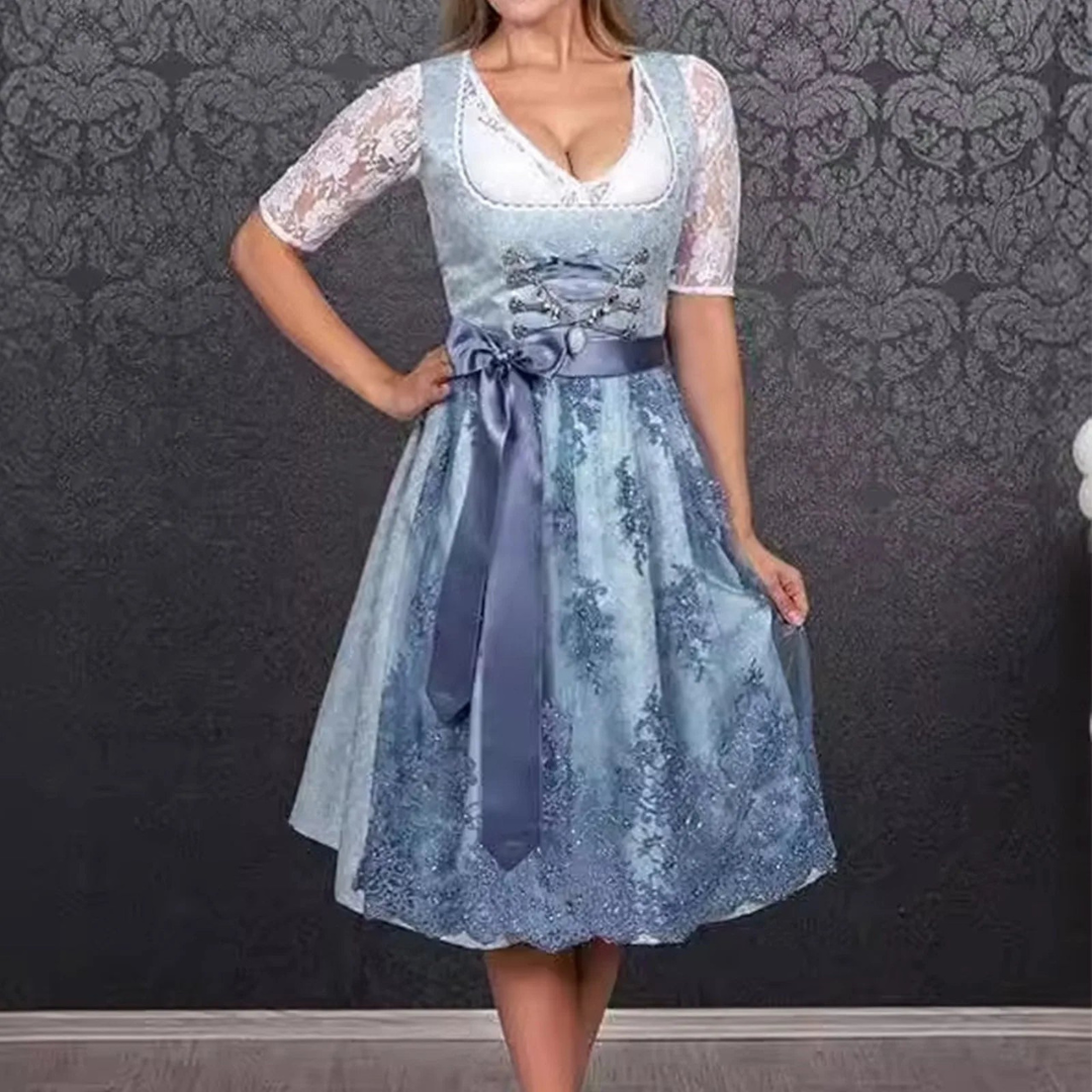 BergHerz – Traditioneel Dames Dirndl van Katoen – Voor Oktoberfest & Feest