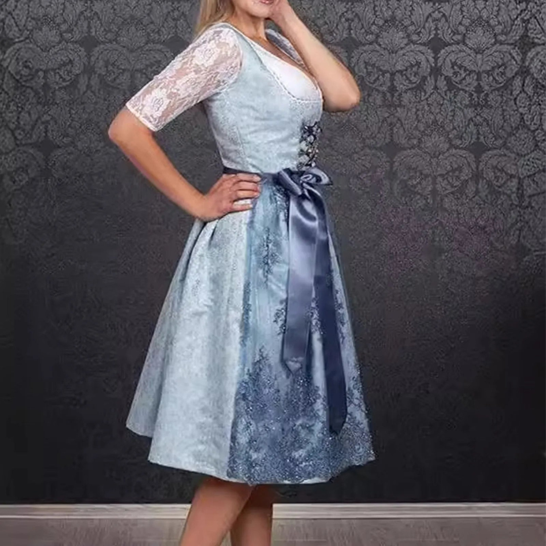 BergHerz – Traditioneel Dames Dirndl van Katoen – Voor Oktoberfest & Feest