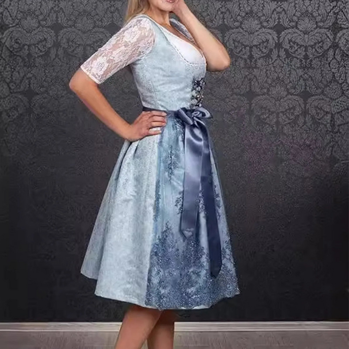 BergHerz – Traditioneel Dames Dirndl van Katoen – Voor Oktoberfest &amp; Feest