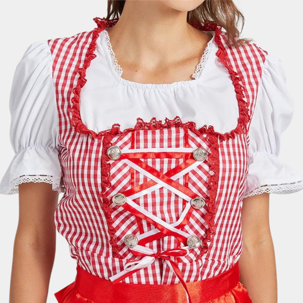 Alpenreich – Traditionele Dames Dirndljurk van Katoen – Voor Feest & Oktoberfest