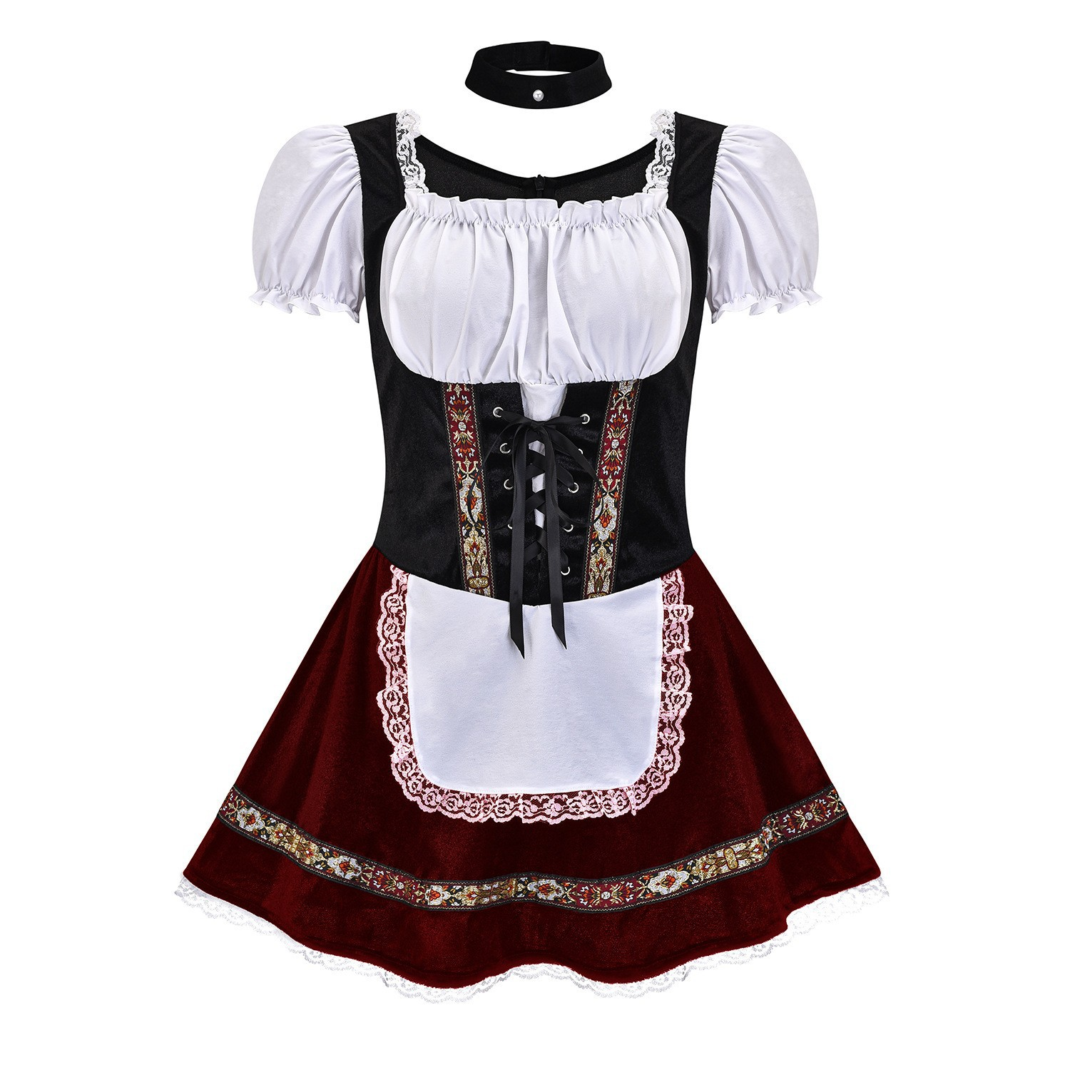 AlpenCharm – Mini-Dirndl van Katoen voor Dames – Elegant & Feestelijk
