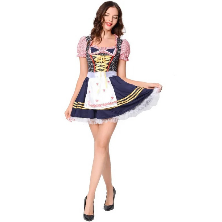 Herzstich – Mini-Dirndl para mujer de algodón, cómodo y listo para Wiesn