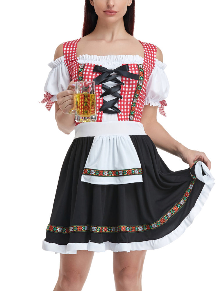 HerzLieb – Conjunt Dirndl Dones Cotó amb Brusa i Davantal – Tradicional i Elegant