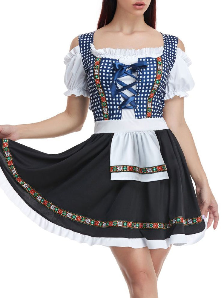 HerzLieb – Conjunt Dirndl Dones Cotó amb Brusa i Davantal – Tradicional i Elegant