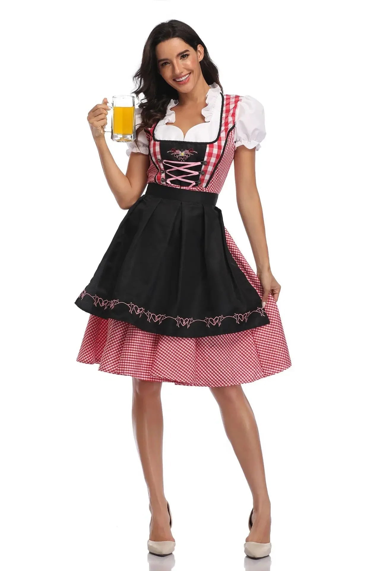AlpenMoment – Dirndl pour femmes en coton avec tablier – Oktoberfest & fête
