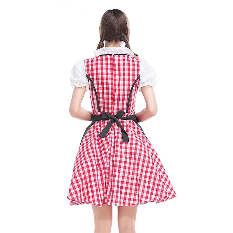 AlpenMoment – Dirndl pour femmes en coton avec tablier – Oktoberfest & fête
