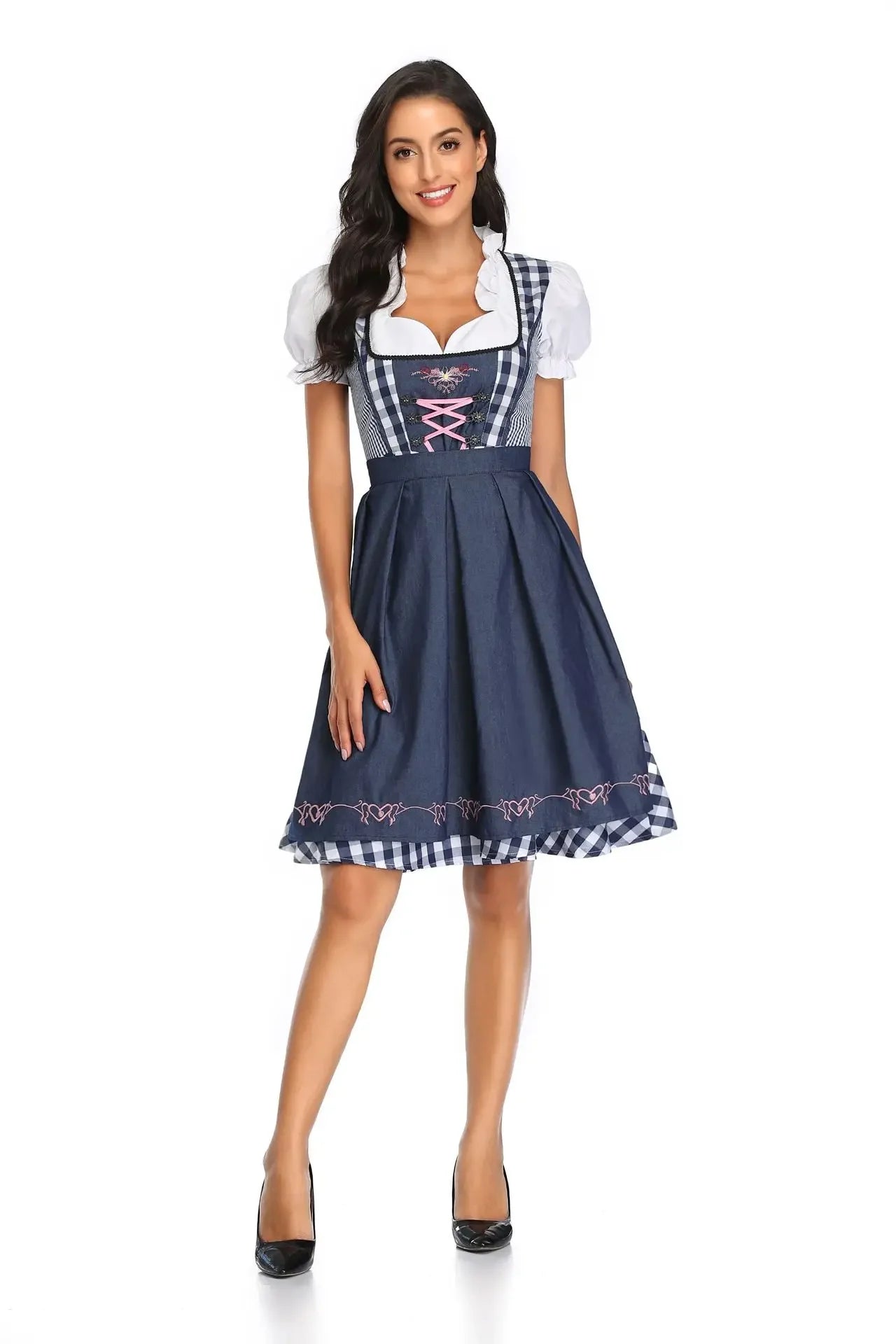 AlpenMoment – Dirndl pour femmes en coton avec tablier – Oktoberfest & fête