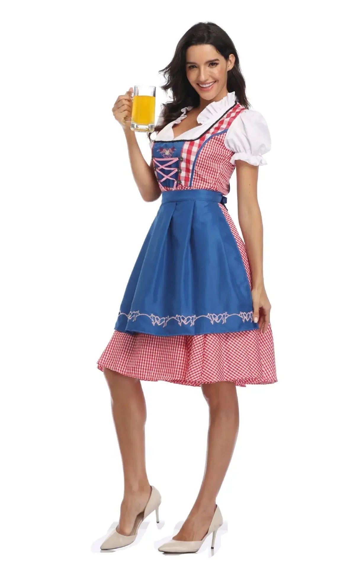 AlpenMoment – Dirndl pour femmes en coton avec tablier – Oktoberfest & fête