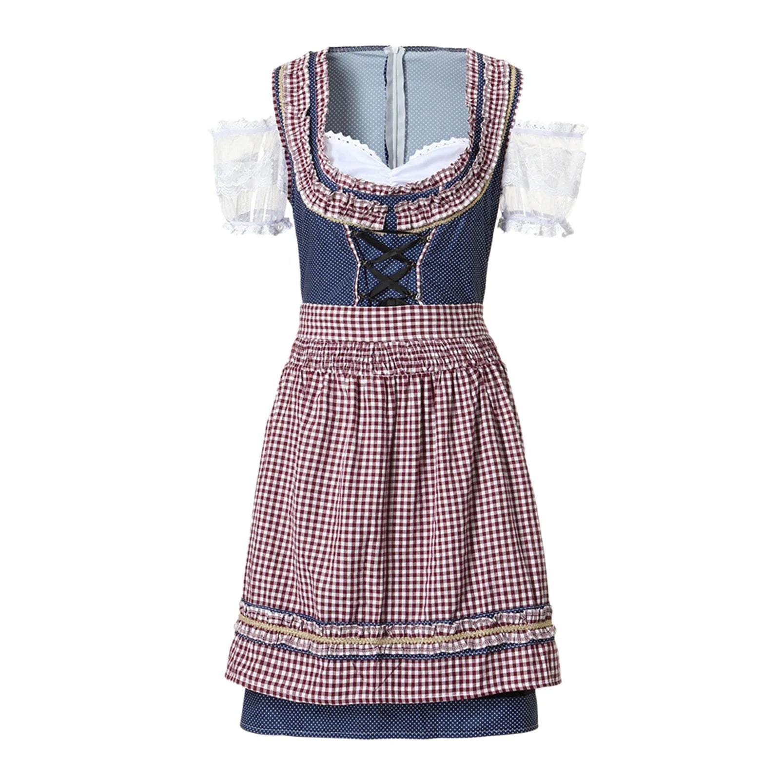 AlpenHerz – Dirndl de dona amb quadres i davantal – Tradicional i modern chic