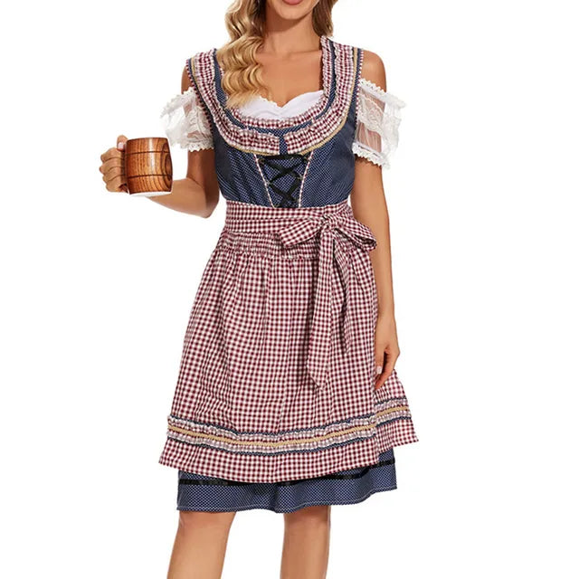 AlpenHerz – Dirndl de dona amb quadres i davantal – Tradicional i modern chic