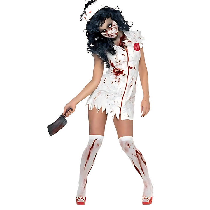 Dames Bloedige Halloween Kostuum Verpleegster Jurk | Mini 0