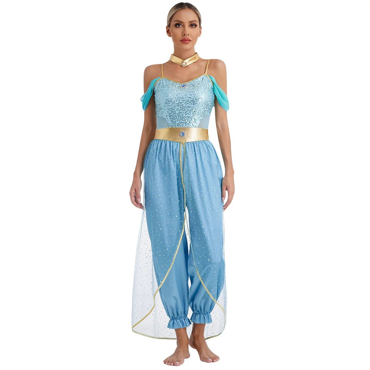 Dames Halloween Kostuum Jumpsuit | Pailletten Mouwloos 0