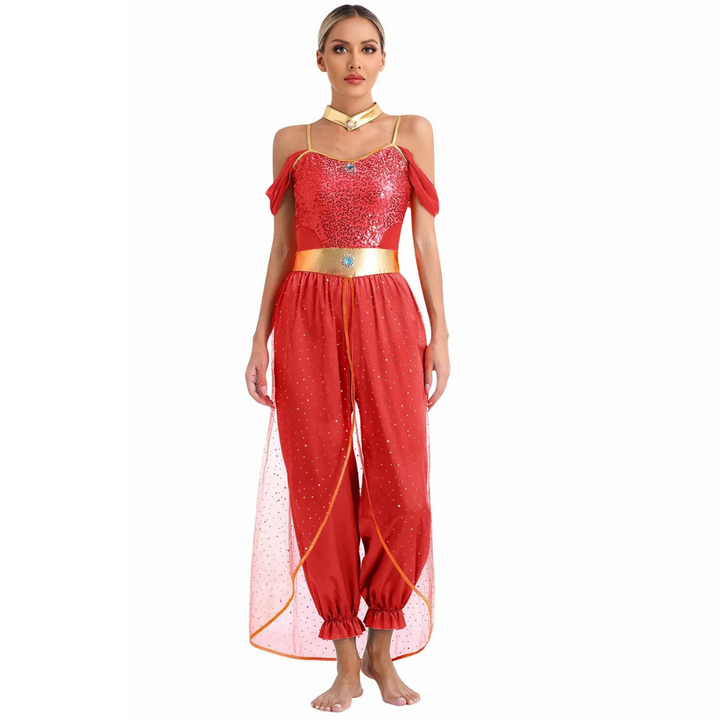 Dames Halloween Kostuum Jumpsuit | Pailletten Mouwloos 2