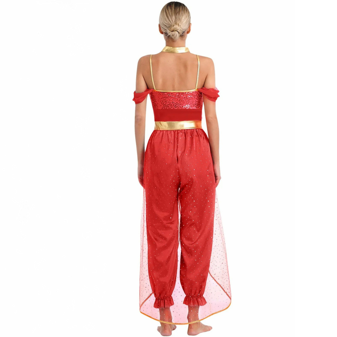Dames Halloween Kostuum Jumpsuit | Pailletten Mouwloos 3