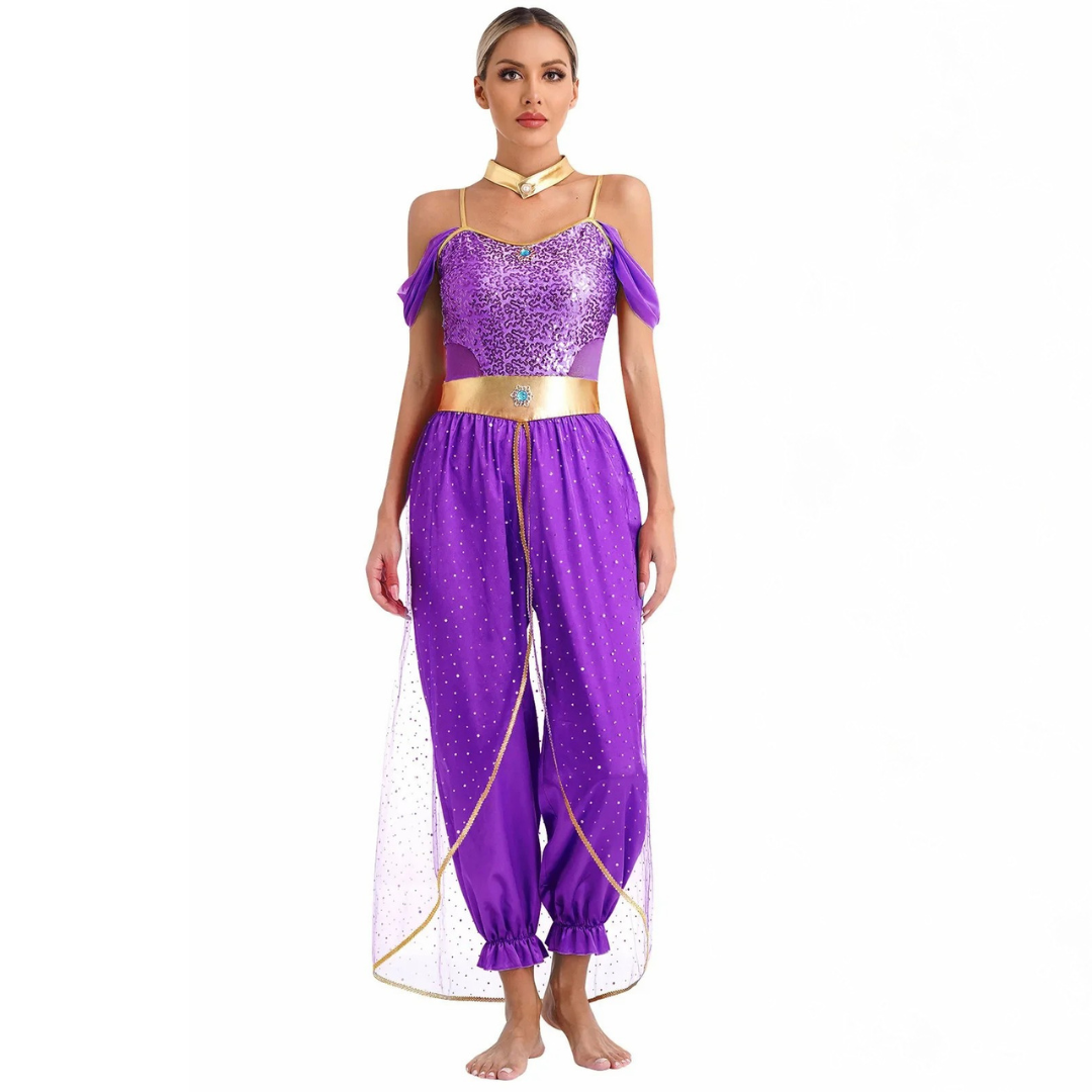 Dames Halloween Kostuum Jumpsuit | Pailletten Mouwloos 6