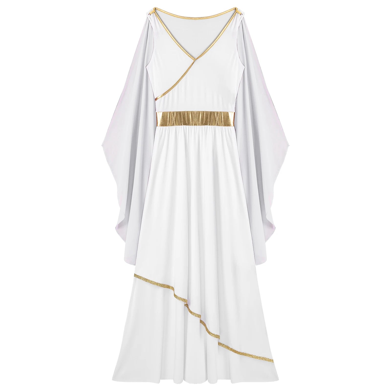 Dames Jurk Mouwloos met V-hals en Gouden Accenten voor Cosplay en Feest 2
