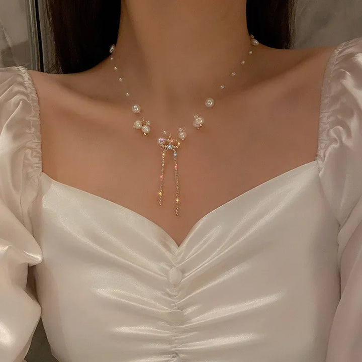 Aureline Parel Choker – Verstelbare Goudkleurige Ketting met Glanzende Parelaccenten voor Tijdloze Elegant