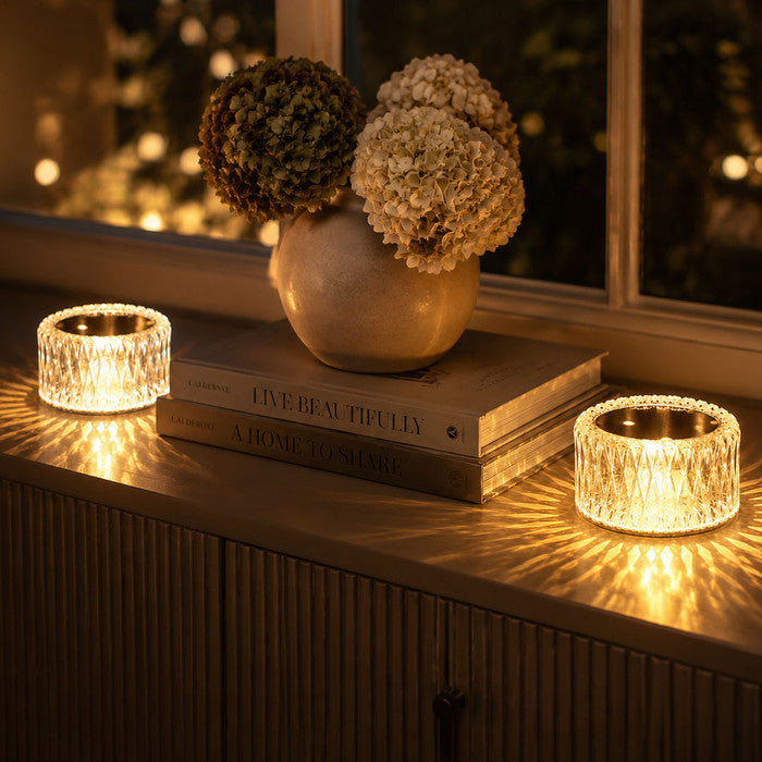 Crystal Diamond Table Lamp – Faceted Accent Light with Three Light Modes Tevako