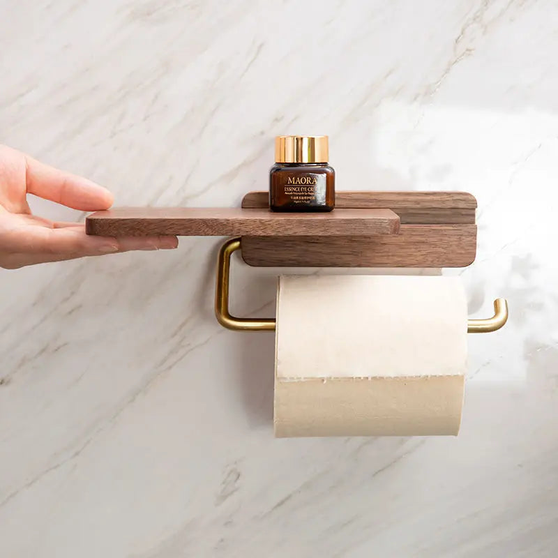 DecoRoll | Stijlvolle Rollenhouder met Houten Plankje 0