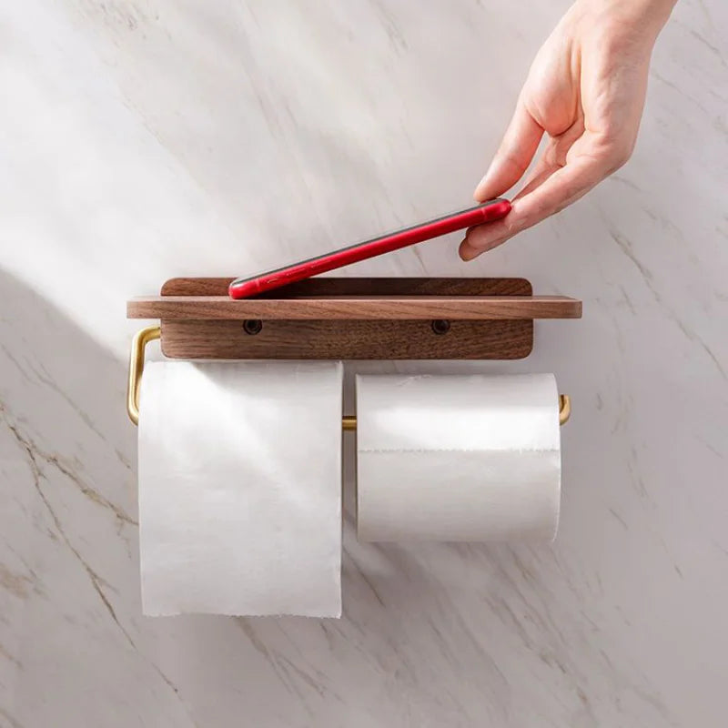 DecoRoll | Stijlvolle Rollenhouder met Houten Plankje 1