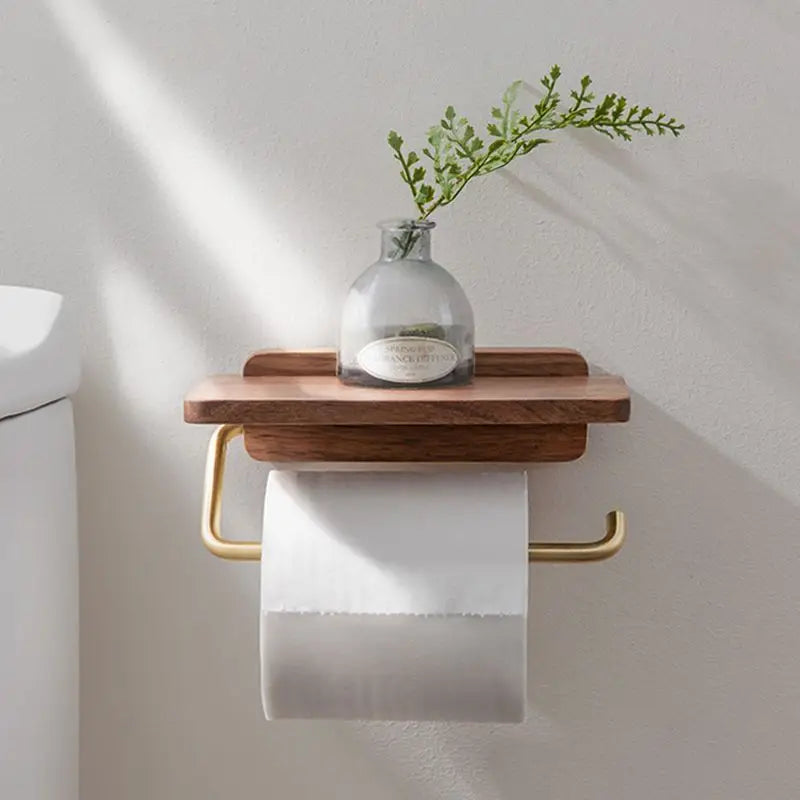 DecoRoll | Stijlvolle Rollenhouder met Houten Plankje 2