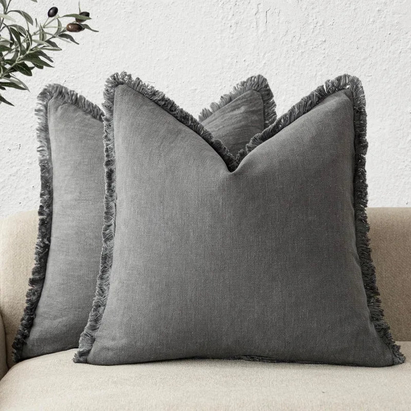 Decoratieve Katoen Linnen Kussenslopen Luxe Woonaccessoire Set van 2 12