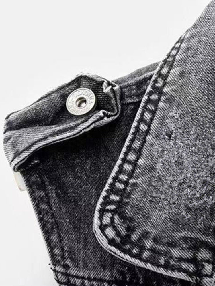 Denim Spijker Bodywarmer Dames 3