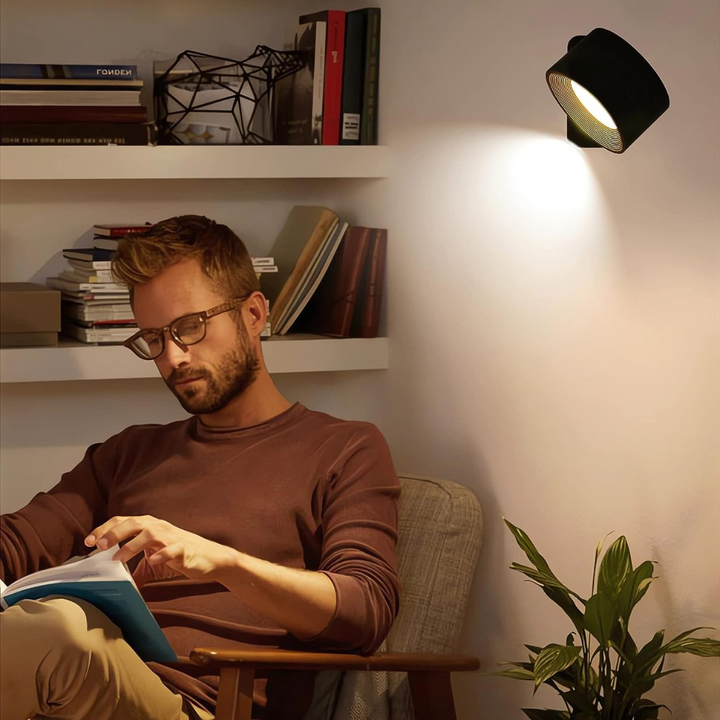 LumaSphere Draadloze Wandlamp – USB-Oplaadbaar, 360° Draaibaar &amp; Touch Bediening LED Verlichting