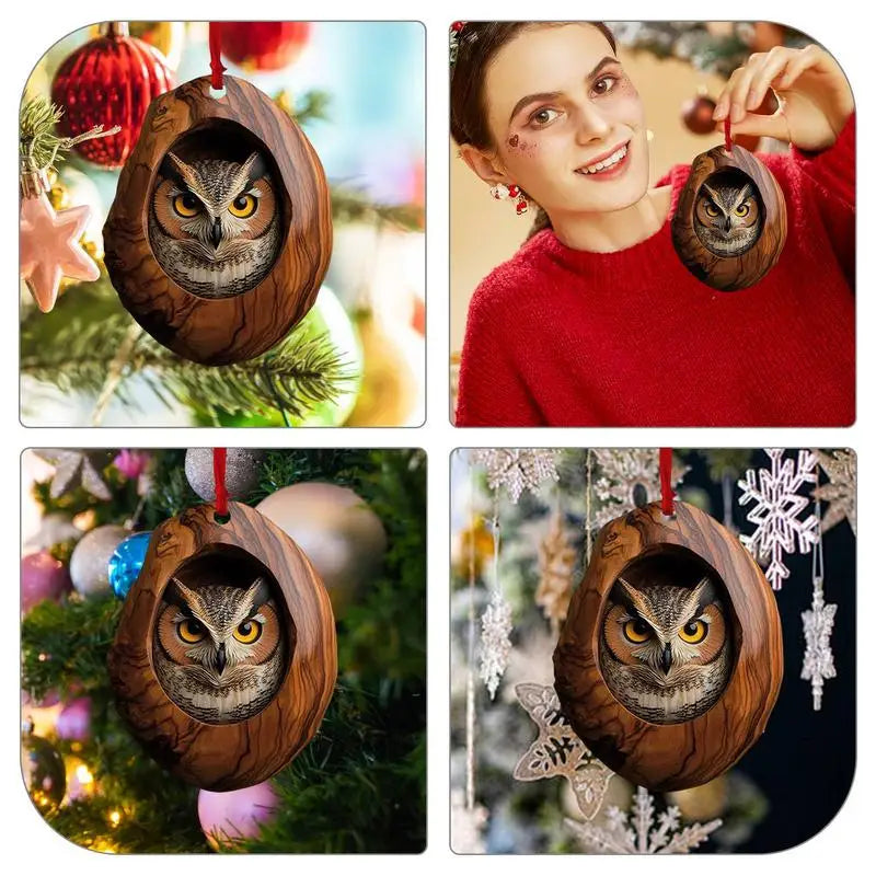 FaunaFest Adornos para Animales – Colgantes de Navidad de Acrílico con Efecto 3D, Ligeros y Duraderos para Decoración Festiva