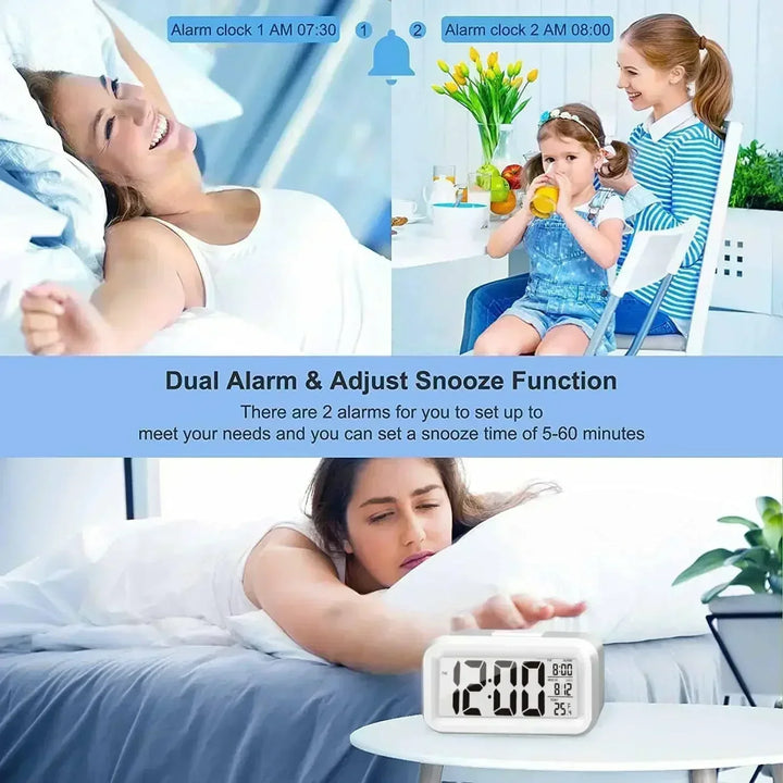 Cloksy – Reloj despertador LED digital con repetición y visualización de temperatura