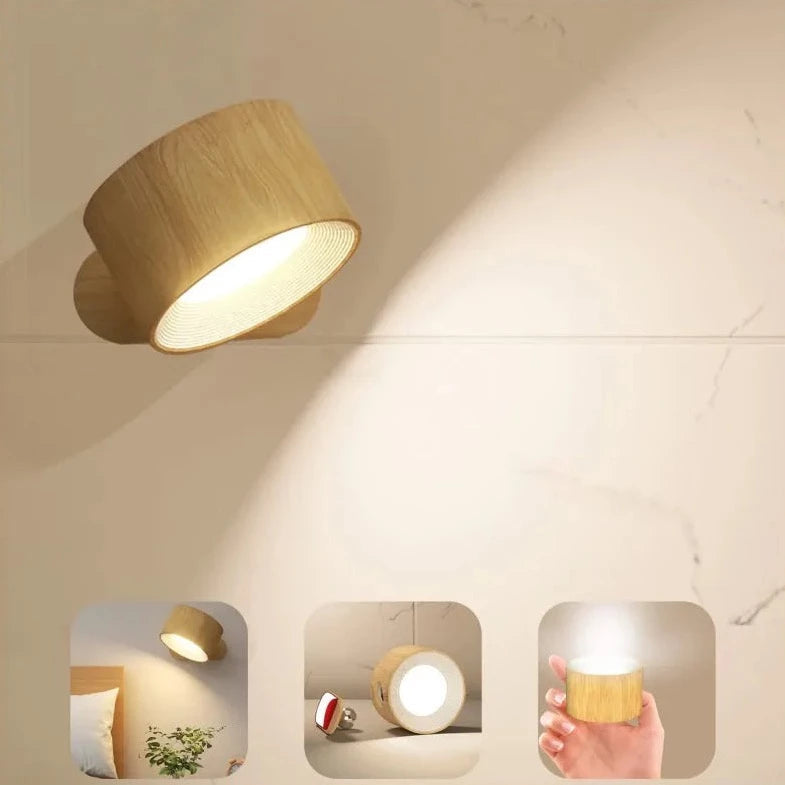 LumiFlex – Lampada da parete dimmerabile a batteria con rotazione a 360° e ricaricabile via USB