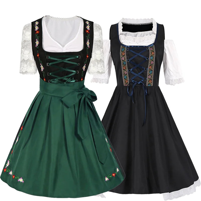 AlpenGlorie – Vestit Dirndl amb Davantal i Punta – Festiu i Preparat per a Wiesn