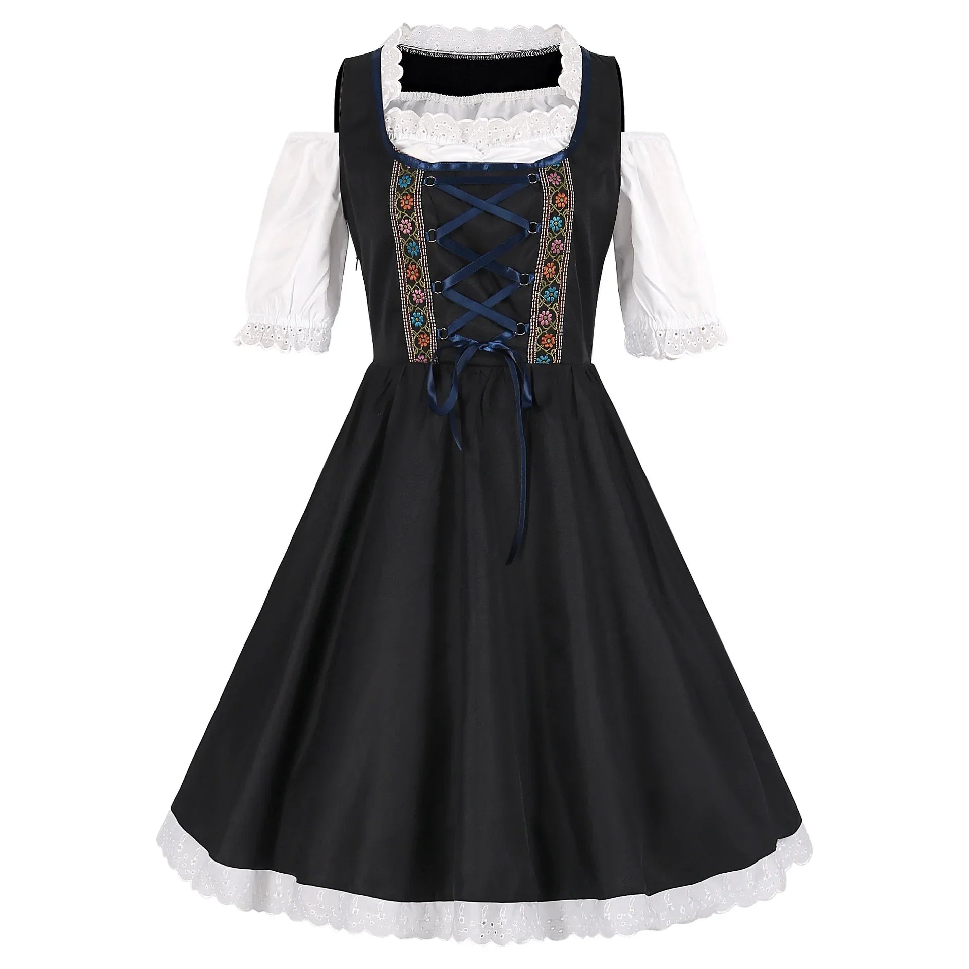 AlpenGlorie – Vestit Dirndl amb Davantal i Punta – Festiu i Preparat per a Wiesn