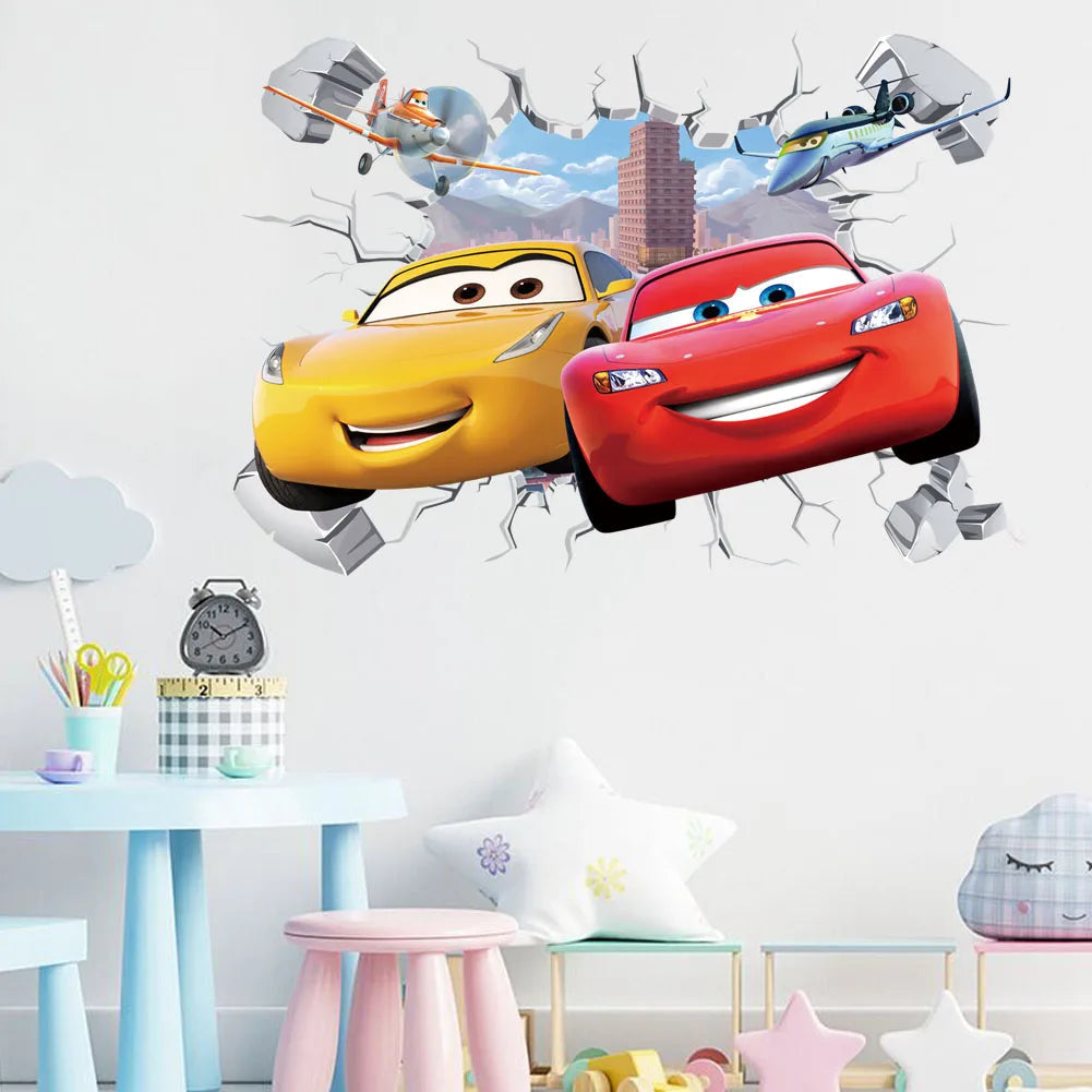 KidStyle – Adesivo murale colorata di auto da corsa per cameretta dei bambini