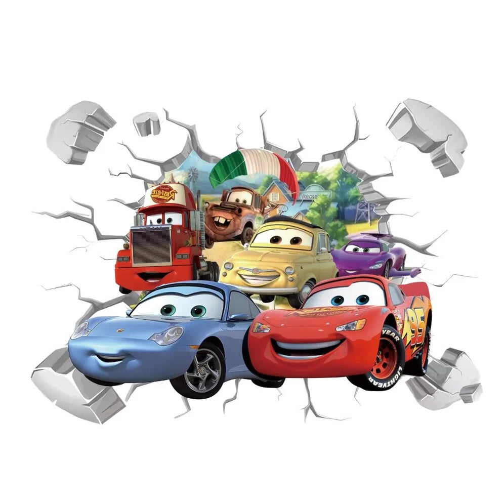 KidStyle – Adesivo murale colorata di auto da corsa per cameretta dei bambini